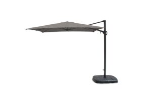 Kettler 2.5m Square Parasol Free Arm Grey Frame/Grey Taupe Canopy with Base